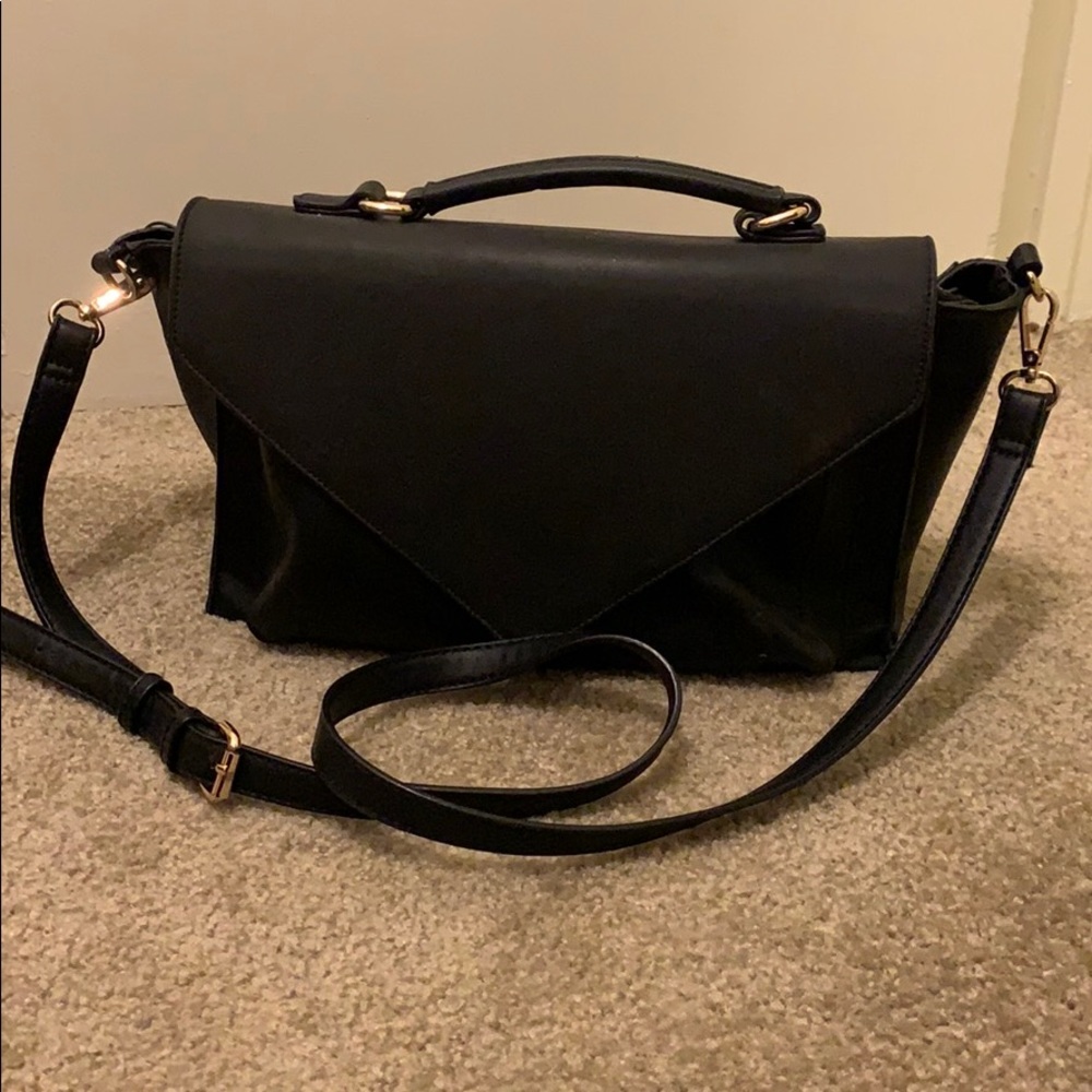 Black Faux Leather Purse